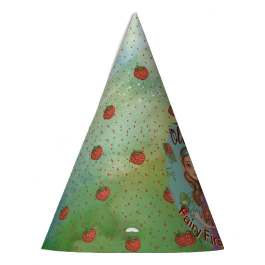 Whimsical Fairy en aardbei verjaardagsfeestje Pet Feesthoedjes (Links)