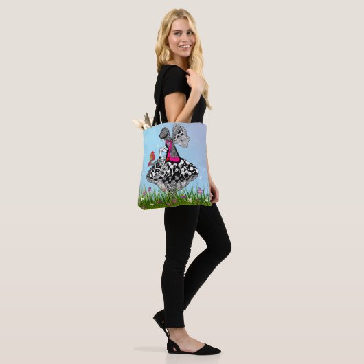 Whimsical Fairy en een Bird Canvas tas (Op model)