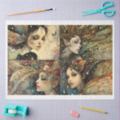 Whimsical Fairy Faces Scrapbooking Mixed Media 2 Tissuepapier (Craft)