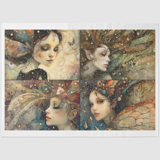 Whimsical Fairy Faces Scrapbooking Mixed Media 2 Tissuepapier (Voorkant)