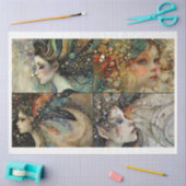 Whimsical Fairy Faces Scrapbooking Mixed Media Tissuepapier (Craft)