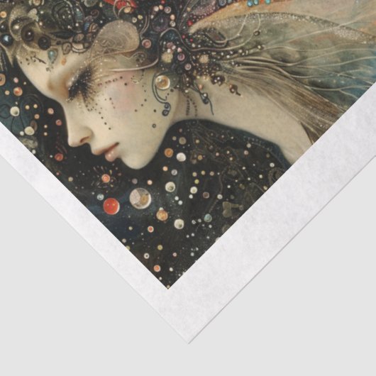 Whimsical Fairy Faces Scrapbooking Mixed Media Tissuepapier (Detail)