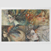 Whimsical Fairy Faces Scrapbooking Mixed Media Tissuepapier (Voorkant)