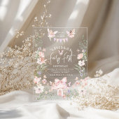 Whimsical Fairy First Birthday Enchanted forest Acryl Uitnodigingen