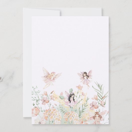 Whimsical Fairy First Birthday Enchanted forest Kaart (Achterkant)