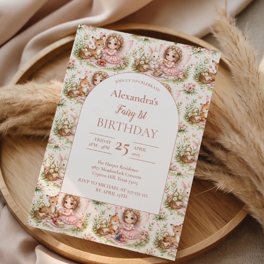 Whimsical Fairy First Birthday Kaart