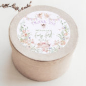 Whimsical Fairy First Birthday Pastel Thank You Ronde Sticker