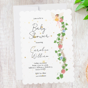 Whimsical Fairy Flower Vines Baby Vrijgezellenfees Kaart