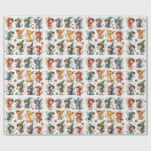 Whimsical Fairy & Forest Friends Wrapping Paper Cadeaupapier (Vlak)