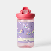 Whimsical Fairy Frog & Water Lily Kinder naam Waterfles (Voorkant)