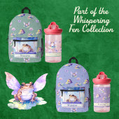 Whimsical Fairy Frog & Water Lily Kinder naam Waterfles