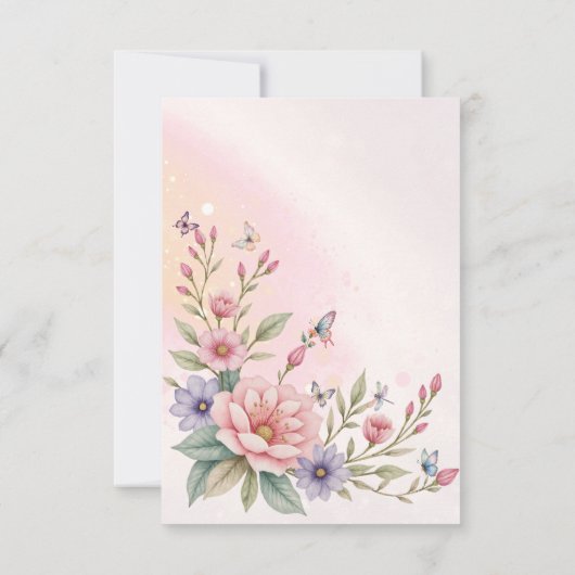 Whimsical fairy garden 1st birthday  bedankkaart (Achterkant)