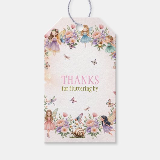 Whimsical fairy garden 1st birthday  cadeaulabel (Voorkant)