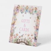 Whimsical fairy garden 1st birthday Gifts Reclamebord Met Voetstuk (Voorkant)