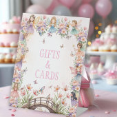 Whimsical fairy garden 1st birthday Gifts Reclamebord Met Voetstuk