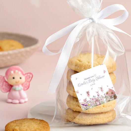 Whimsical Fairy Garden Baby shower Vierkante Sticker