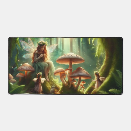 Whimsical Fairy Garden Desk Mat (Voorkant)