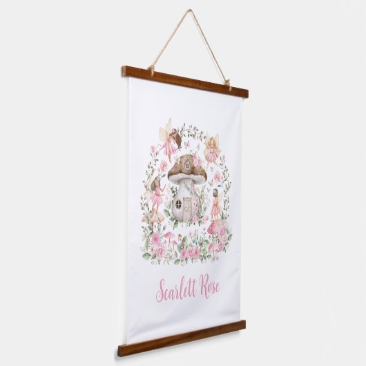 Whimsical Fairy Garden Enchanted Forest Nursery Hangend Wandkleed (Gebogen)