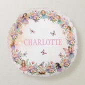 Whimsical fairy garden gift for girl rond kussen (Voorkant)