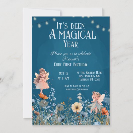 Whimsical Fairy Garden Magic Eerste Verjaardag Kaart (Voorkant)