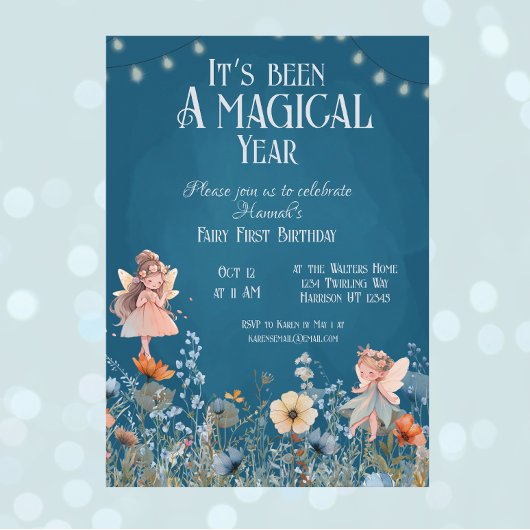 Whimsical Fairy Garden Magic Eerste Verjaardag Kaart