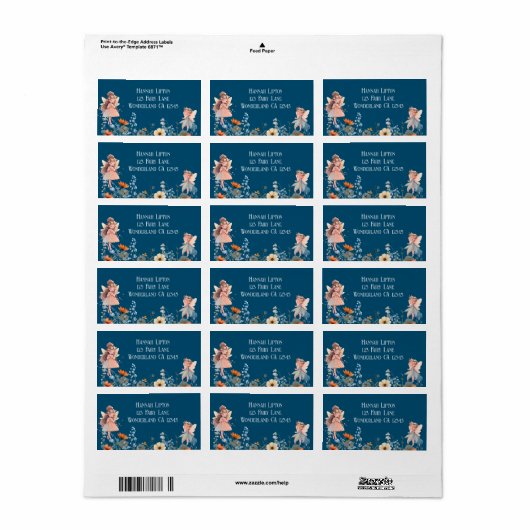 Whimsical Fairy Garden Magic Retouradres Etiket (Full Sheet)