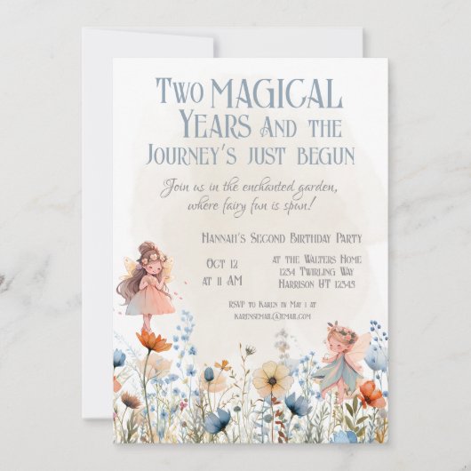 Whimsical Fairy Garden Magic Tweede verjaardag Kaart (Voorkant)