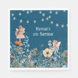 Whimsical Fairy Garden Magic Tweede verjaardag Servet