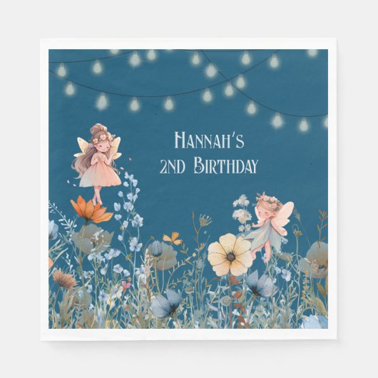 Whimsical Fairy Garden Magic Tweede verjaardag Servet (Voorkant)