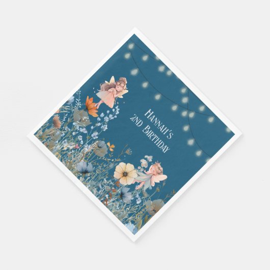 Whimsical Fairy Garden Magic Tweede verjaardag Servet (Hoek)