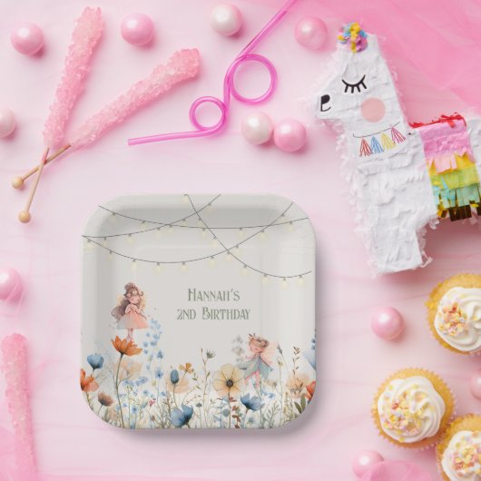 Whimsical Fairy Garden Magic Verjaardag Papieren Bordje (Feest)
