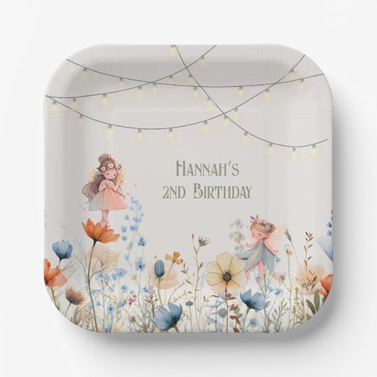 Whimsical Fairy Garden Magic Verjaardag Papieren Bordje (Voorkant)