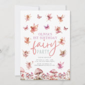 Whimsical Fairy Garden Mushroom 1e verjaardag Kaart (Voorkant)