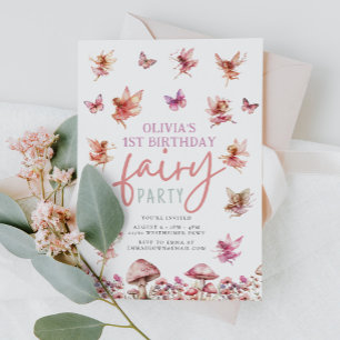 Whimsical Fairy Garden Mushroom 1e verjaardag Kaart