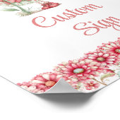 Whimsical Fairy Girl Blush Floral Birthday Custom  Poster (Hoek)