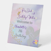Whimsical Fairy Girl Welkom Reclamebord Met Voetstuk (Voorkant)