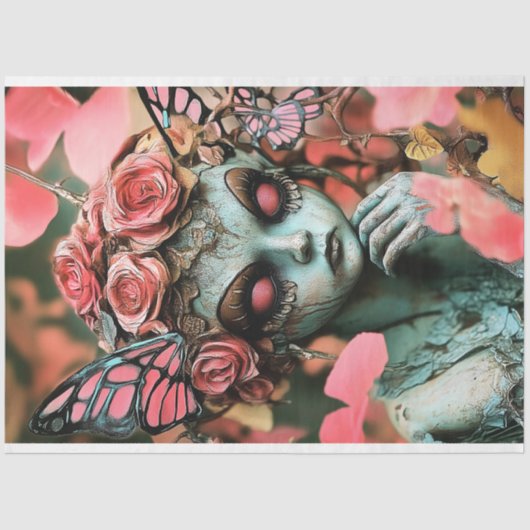 Whimsical Fairy Gothic Paris Gargoyle Decoupage Tissuepapier (Voorkant)