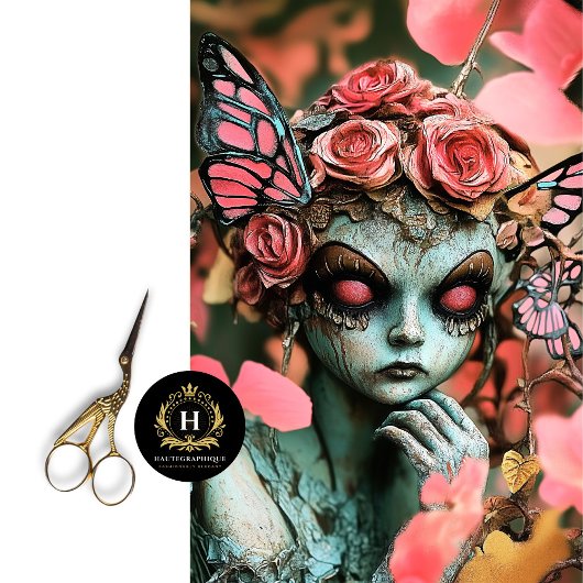 Whimsical Fairy Gothic Paris Gargoyle Decoupage Tissuepapier