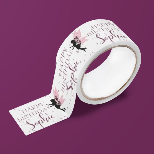 Whimsical Fairy Happy Birthday meisjesachtig Satijnen Lint