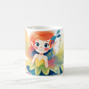 Whimsical Fairy in bloeiende bloementuin Koffiemok