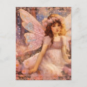 Whimsical Fairy in Dreamy Pink Floral Garden Briefkaart (Voorkant)
