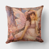 Whimsical Fairy in Dreamy Pink Floral Garden Kussen (Achterkant)
