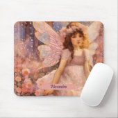 Whimsical Fairy in Dreamy Pink Floral Garden Muismat (Met muis)