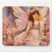 Whimsical Fairy in Dreamy Pink Floral Garden Muismat (Voorkant)