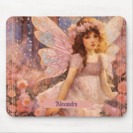Whimsical Fairy in Dreamy Pink Floral Garden Muismat