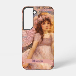 Whimsical Fairy in Dreamy Pink Floral Garden Samsung Galaxy Hoesje