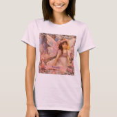 Whimsical Fairy in Dreamy Pink Floral Garden T-shirt (Voorkant)