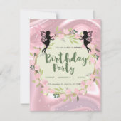 Whimsical Fairy kinderen verjaardag uitnodigingska Kaart (Voorkant)