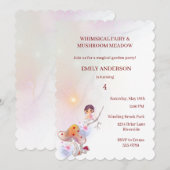 Whimsical Fairy Magical 4e Verjaardag Uitnodiging (Voorkant / Achterkant)