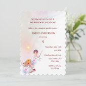 Whimsical Fairy Magical 4e Verjaardag Uitnodiging (Staand voorkant)